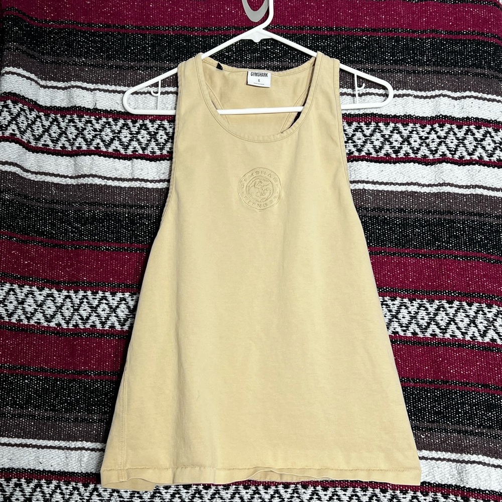 Gymshark Heritage Tank – Sand Beige – Size Small